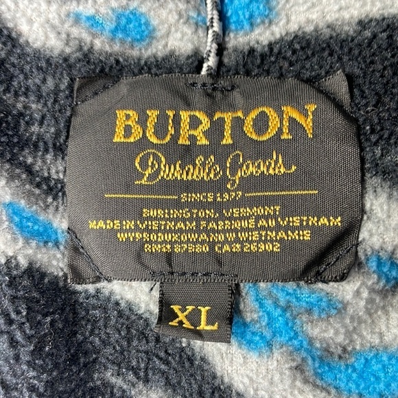 Burton Boys 2018 Black Blue Grey Spark Zip Up Fleece, size XL - Picture 2 of 11